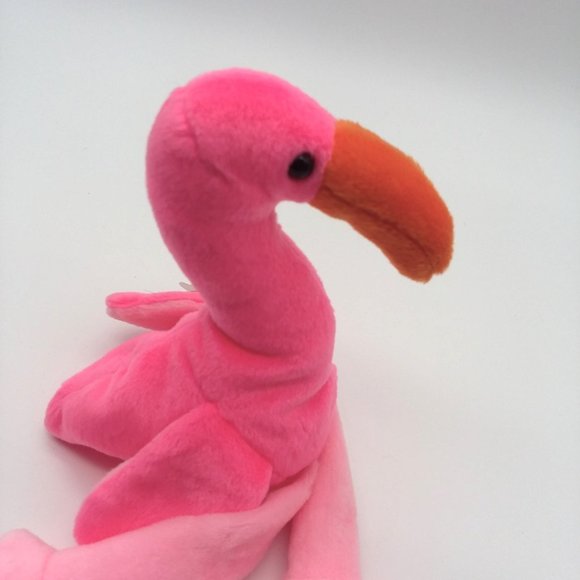 TY Beanie Baby  PINKY The Flamingo Hang Tush Tag Bean Bag Plush Retired 1995 - Picture 6 of 14